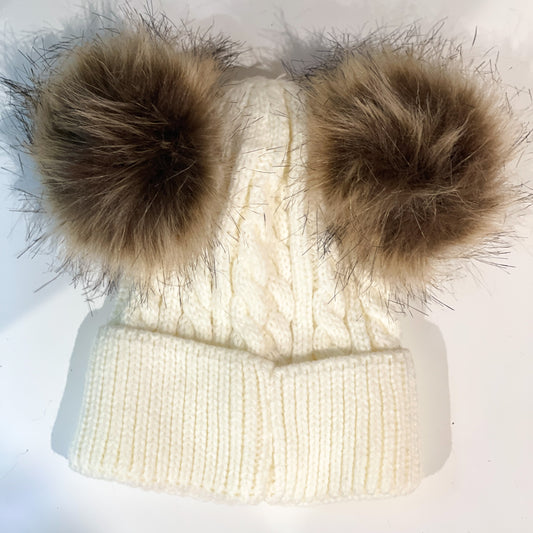 Double Pom Pom Beanie